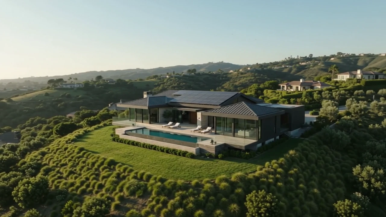 Aerial view of the residence from the supplied T-Titans film