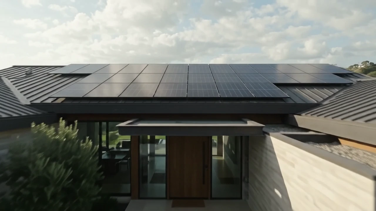Residential roof structure from the supplied T-Titans film