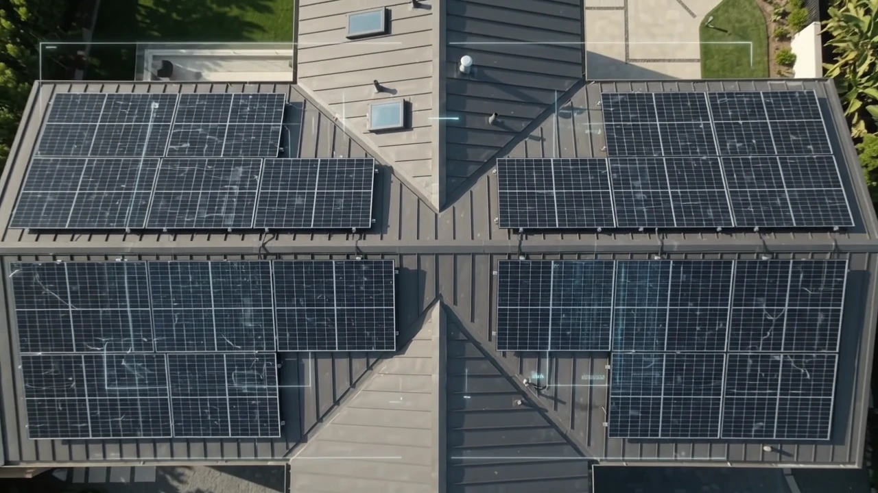 Overhead solar array from the supplied T-Titans film
